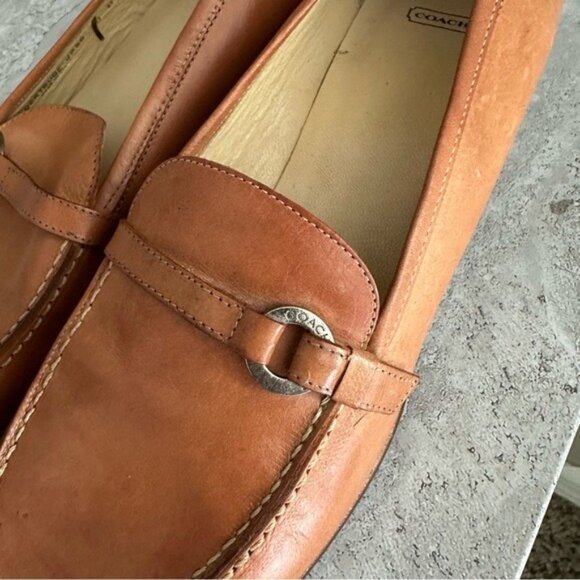 Coach Vintage Gertrude Heeled Loafers Black Leather Size 8B Classic Preppy - Picture 6 of 15